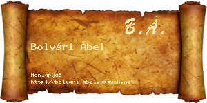 Bolvári Ábel névjegykártya