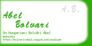 abel bolvari business card