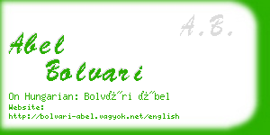 abel bolvari business card